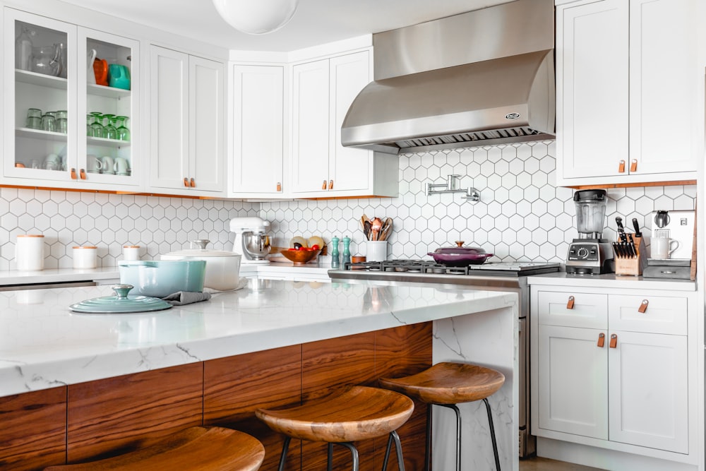 Elegant island modular kitchen for 3 BHK flats