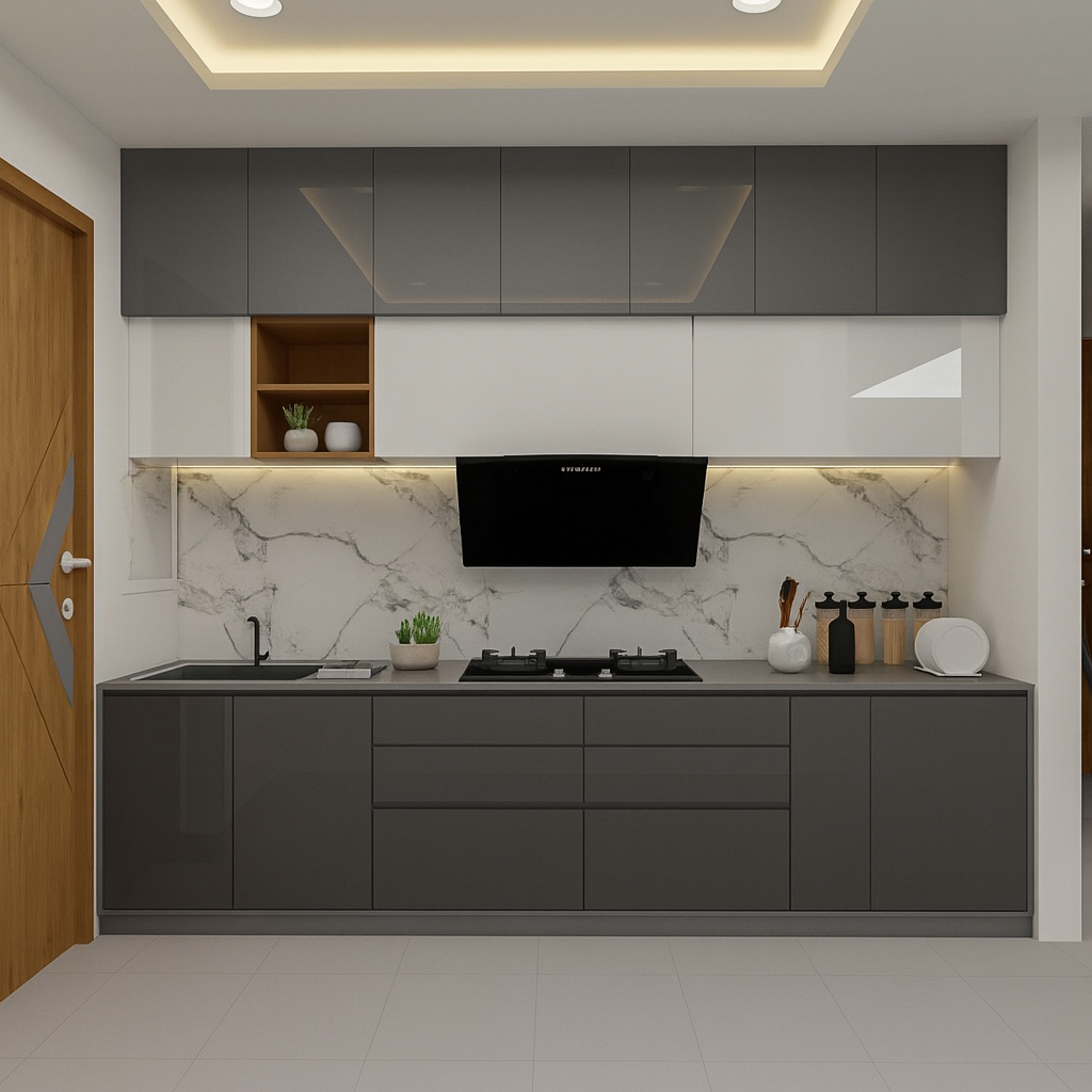 Straight Kitchen Interior Design Execution Process