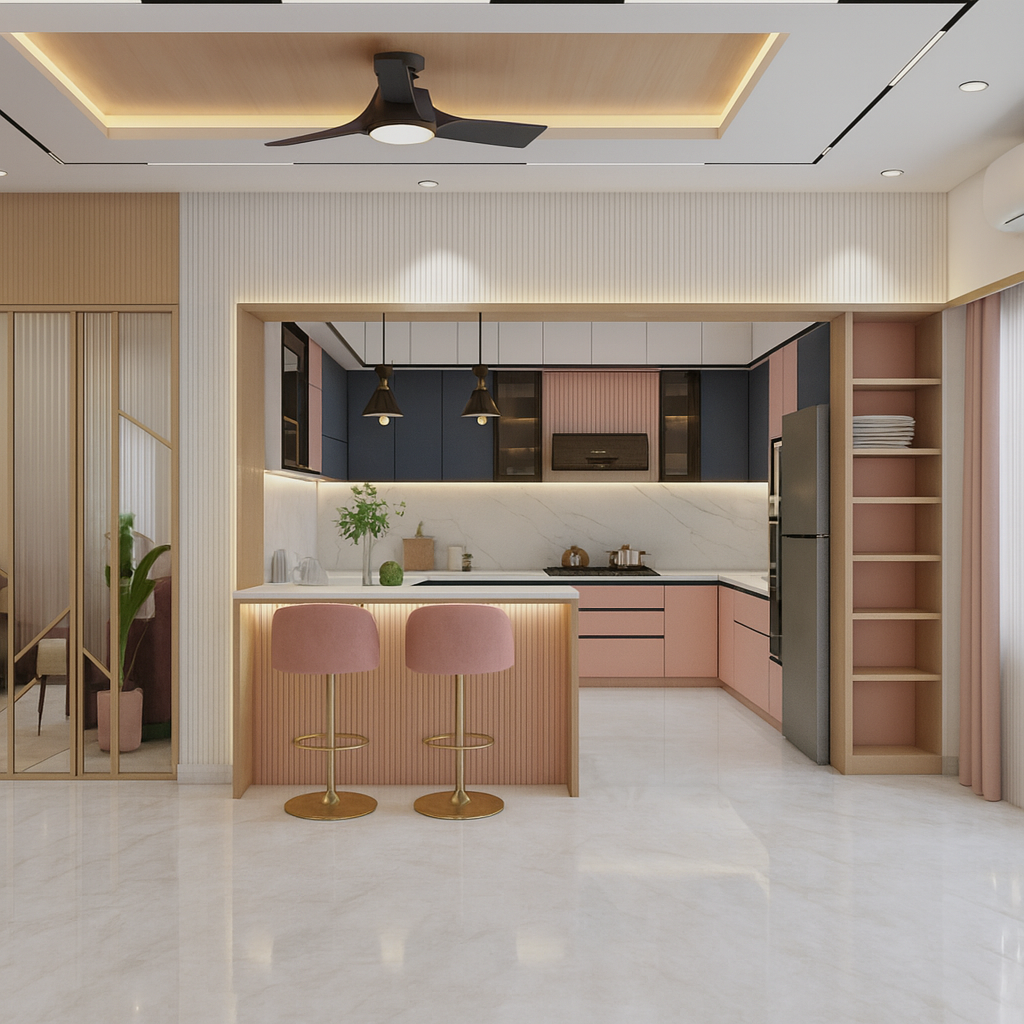 U Shape Kitchen Interior Design Execution Process